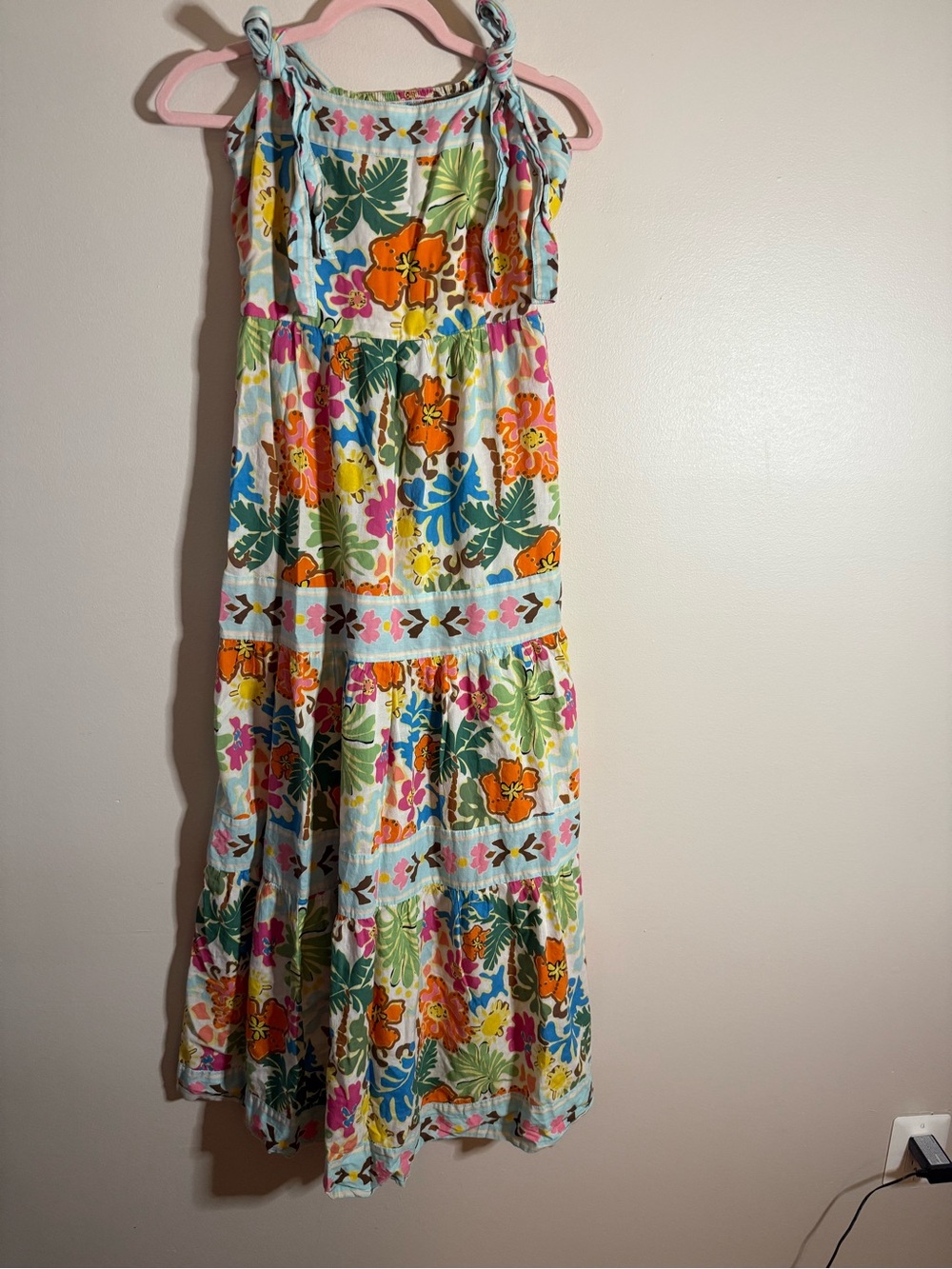 Beach Riot Multicolor Tropical Floral Tie-Shoulder Maxi Dress